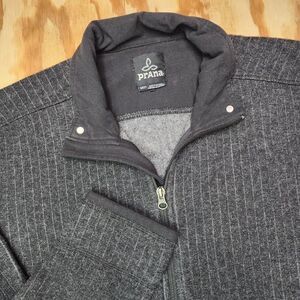 Prana Mens M Wool Blend Ribbed Full Zip 2 Pocket Jacket Gray‎ Model M2BARC310